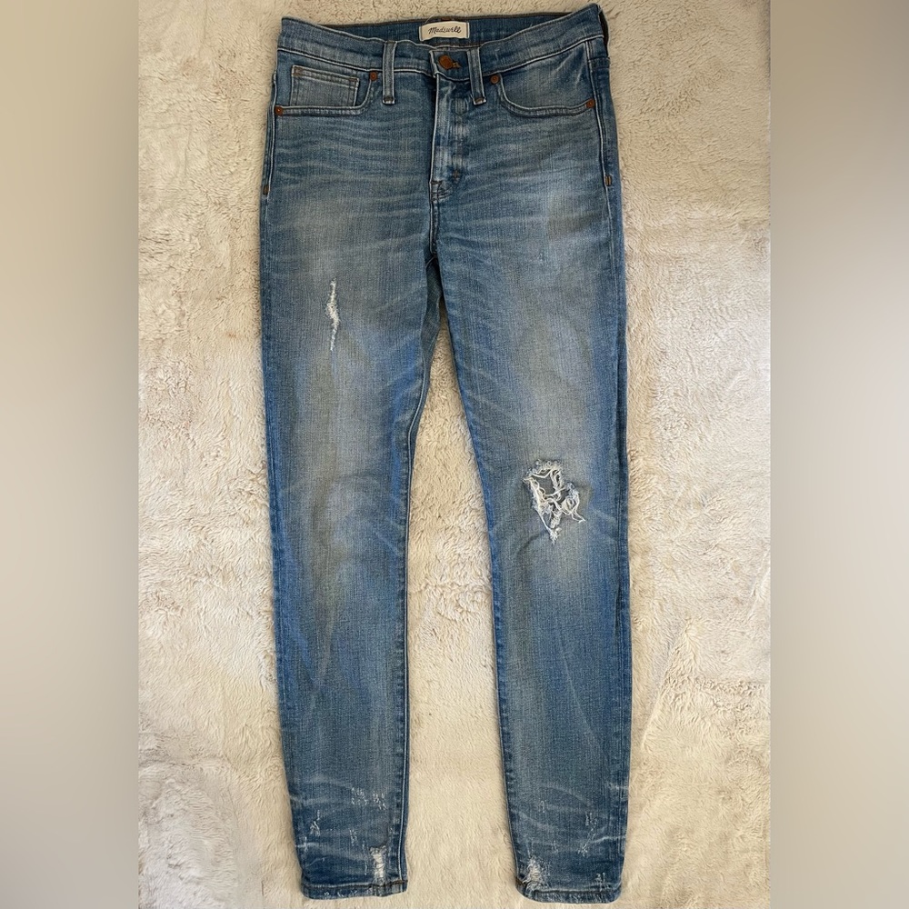 Madewell 9" High Rise Skinny Jeans Destructed Hem Edition